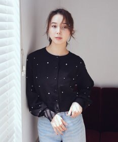 earth music&ecology パール＆ビジューカーディガン