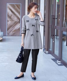 Tiaclasse L 【洗える】リボンニットチュニック