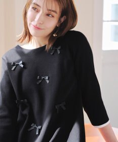 Tiaclasse L 【洗える】リボンニットチュニック