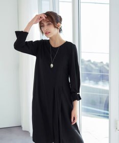 Tiaclasse 【GOLD LABEL・洗える】アシメプリーツポンチワンピース