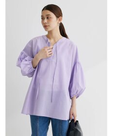 Green Parks 綿麻混紐付きデザインブラウス