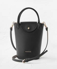 TOCCA 【八木アリサさん着用】PETAL SILHOUETTE LEATHER POCHETTE ポシェット ブラック系