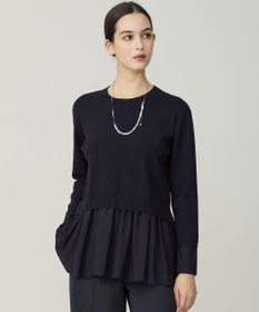 ICB レーヨンシルクストレッチブレンド ドッキングペプラムプルオーバー