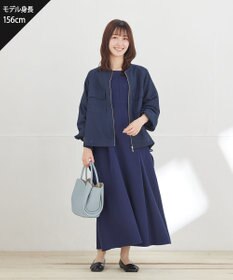 Tiaclasse メッシュジャガードノーカラーブルゾン