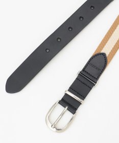 J.PRESS MEN レザートリム ストライプ テープベルト