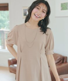 Tiaclasse 【おのののかさん着用】「サマケア」パフスリーブAラインワンピース