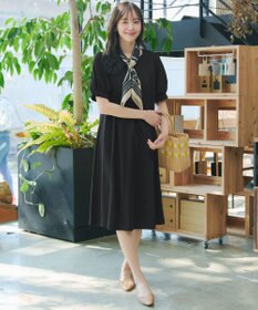 Tiaclasse 【おのののかさん着用】「サマケア」パフスリーブAラインワンピース