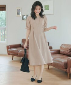 Tiaclasse 【おのののかさん着用】「サマケア」パフスリーブAラインワンピース