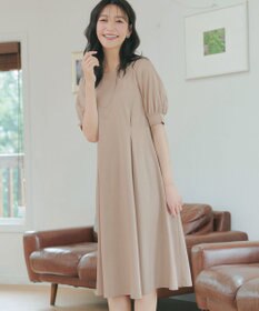 Tiaclasse 【おのののかさん着用】「サマケア」パフスリーブAラインワンピース