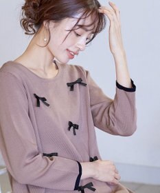 Tiaclasse L 【洗える】リボンニットチュニック