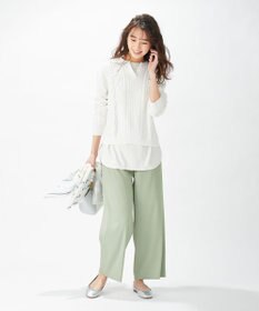 J.PRESS LADIES 【洗える】T／Rアルデンテツイル パンツ