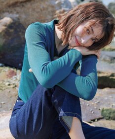 Tiaclasse 【洗える】長袖サマーニットカーディガン