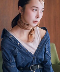 earth music&ecology ボタニカル柄スカーフ（70 ×70）