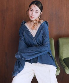 earth music&ecology ボタニカル柄スカーフ（70 ×70）