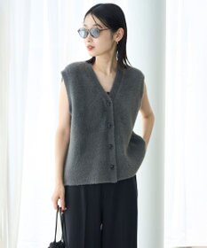 UNFILO L ナイロンシャギー カーディガン ベスト