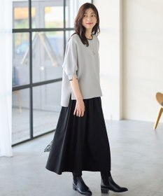 ANY 【2SET】バイカラーニット×布帛スカートセット