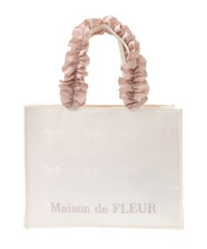 Maison de FLEUR リボン柄ジャカードスクエアトートSバッグ