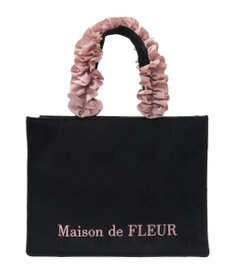 Maison de FLEUR リボン柄ジャカードスクエアトートSバッグ