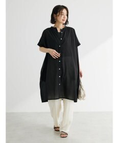 Green Parks インド綿 　ギャザー５分袖チュニック