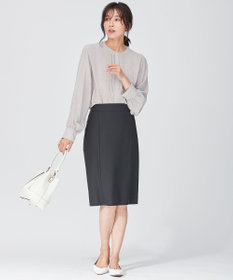 23区 L 【洗える】ヴィンテージ プリント ピンタック ブラウス