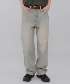 WEGO 【ウエスト調整可】ストレートデニムパンツ