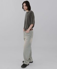 WEGO 【ウエスト調整可】ストレートデニムパンツ