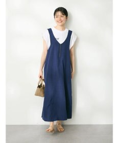 CRAFT STANDARD BOUTIQUE 前後2WAY麻調パネルワンピース