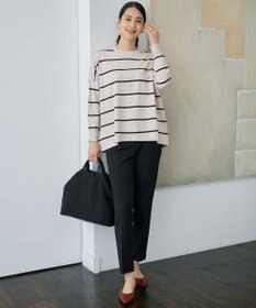 自由区 L 【WEB限定カラーあり】レーヨンストレッチ ニットT