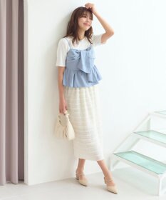 Feroux 【セットアップ対応・洗える】リボンタフタ ビスチェ カットソー