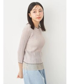 earth music&ecology シアー配色リブプルオーバー