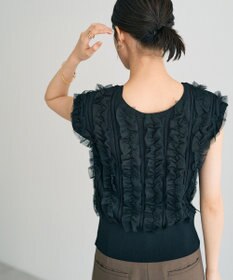 YECCA VECCA 2wayチュールフリルニット