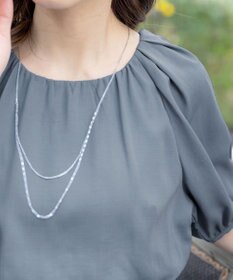 Tiaclasse L 【洗える】麻調ギャザーワンピース