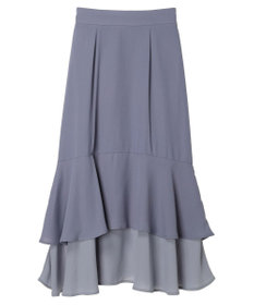 earth music&ecology バイカラーラッフルヘムスカート