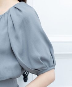 Tiaclasse L 【洗える】麻調ギャザーワンピース