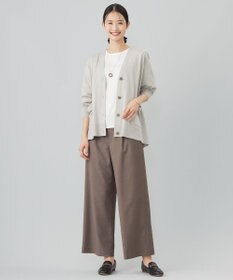 J.PRESS LADIES L 【洗える】SILKY RAYON STRETCH Vネック カーディガン