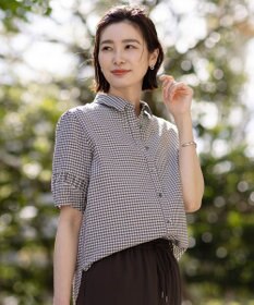 J.PRESS LADIES 【洗える】アセVisギンガム シャツ ブラウス