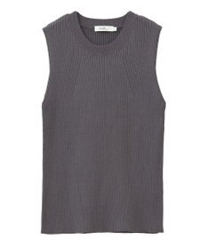 earth music&ecology ランダムリブノースリーブニット