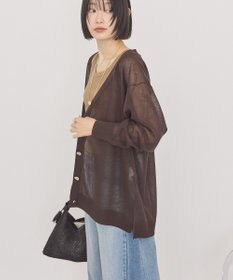 AMERICAN HOLIC メタルボタンシアーVネックカーディガン