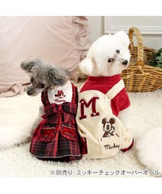 PET PARADISE ディズニー ミ二ーマウス チェック オーバーオール 小型犬