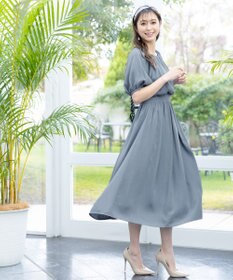 Tiaclasse L 【洗える】麻調ギャザーワンピース