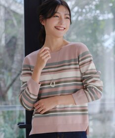 Tiaclasse マルチボーダーニットトップス