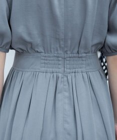 Tiaclasse L 【洗える】麻調ギャザーワンピース