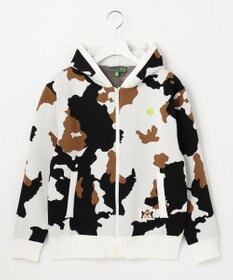 PW CIRCULUS 【WOMEN】ピント柄 ジップアップニットフーディ