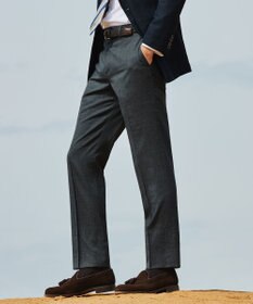 GOTAIRIKU ロングセラー【洗える/折り目加工/シワになりにくい/ウエストアジャスター】ウォッシャブル サマーウール100％パンツ_限定色(ノータック)23/24年モデル グレー系4