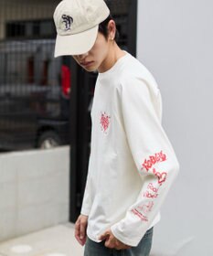 WEGO 【ユニセックス着用ITEM/MLサイズ展開】スリーブロゴグラフィックラグランT（LS）