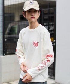 WEGO 【ユニセックス着用ITEM/MLサイズ展開】スリーブロゴグラフィックラグランT（LS）