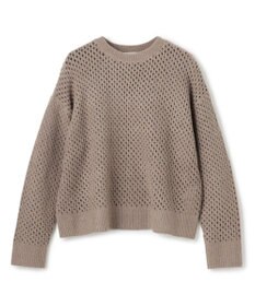 UNFILO L 【野呂佳代さん着用】ふわふわニット メッシュプルオーバー