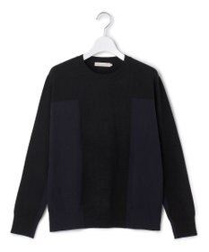 ICB 【洗える】マットヴィスコースポリエステル ブロッキングニット