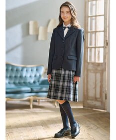 組曲 KIDS 【150-170cm】ウール綾チェック スカート（リボン付き）