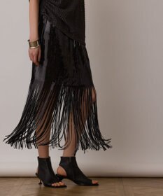 GRACE CONTINENTAL スパンコールフリンジスカート